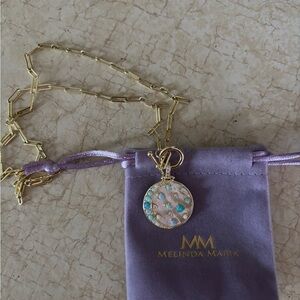 Melinda Maria Gold and Blue sweet dreams Samantha chain necklace